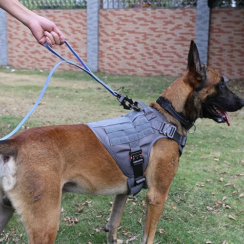 Miniatura 6 de ICEFANG Arnés táctico para perro con 4 hebillas de metal, chaleco, equipo para transportar carga, ligero y modular para perro con asa, sin correa de