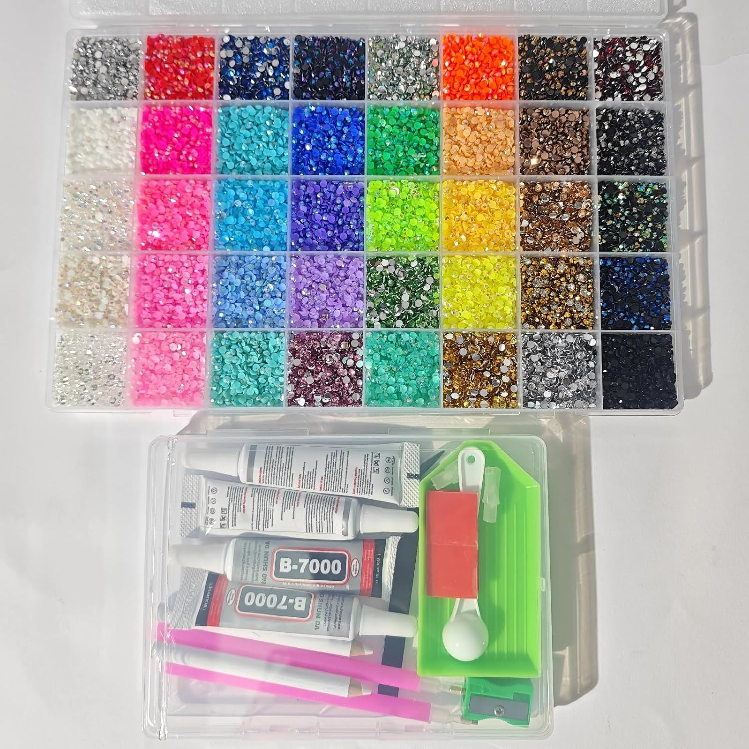 3mm 40Grid Resin Jelly Rhinestones for Embellishment, Flatback Gems for Diamond Art, Nail Art, Crafting, and Makeup