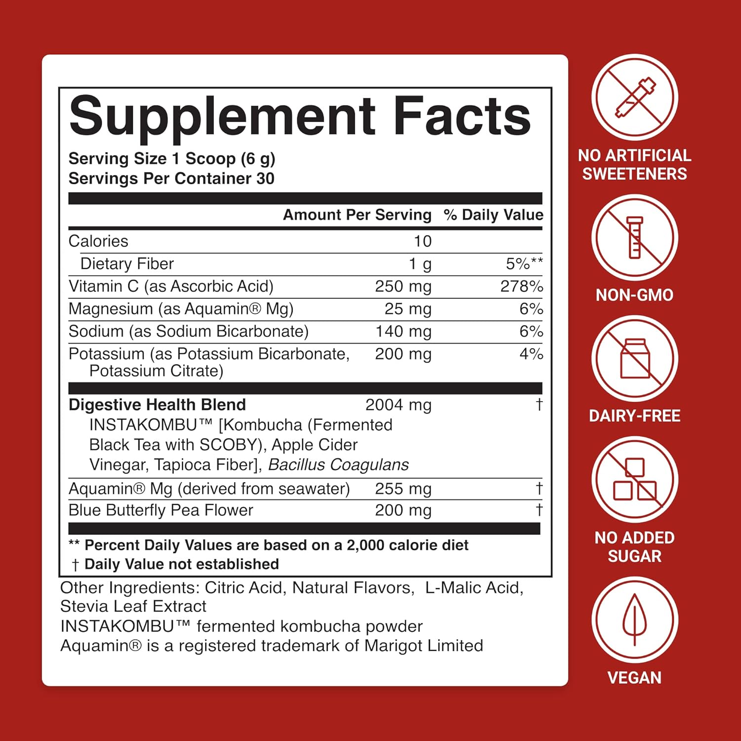 ACTIVATEDYOU Daily Digestive Tonic Kombucha - Support Healthy Digestion & Youthful, Long-Lasting Energy- Prebiotic Fiber, Probiotics, Postbiotics, Vitamin C, Berry Lemonade Flavor (30 Servings) - Image 2