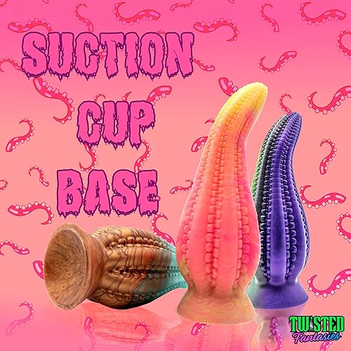 Miniatura 5 de Twisted Fantasies Dakken - Consolador con ventosa de tentáculo, diseño de mármol blanco y negro, hecho a mano en los Estados Unidos, juguetes