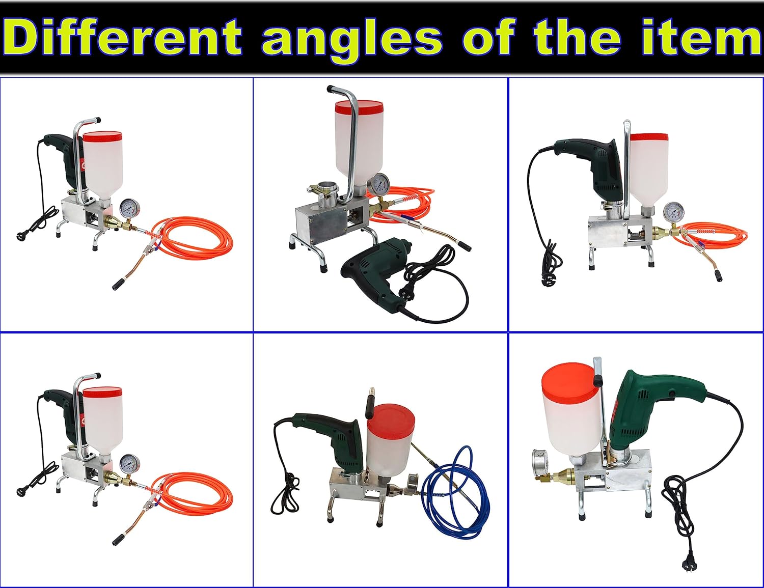 INTBUYING 110V High Pressure Injection Pump Grouting Applicator Machine Electric Grout Mortar Plugging Machine Building Crack Filling Machine 650W