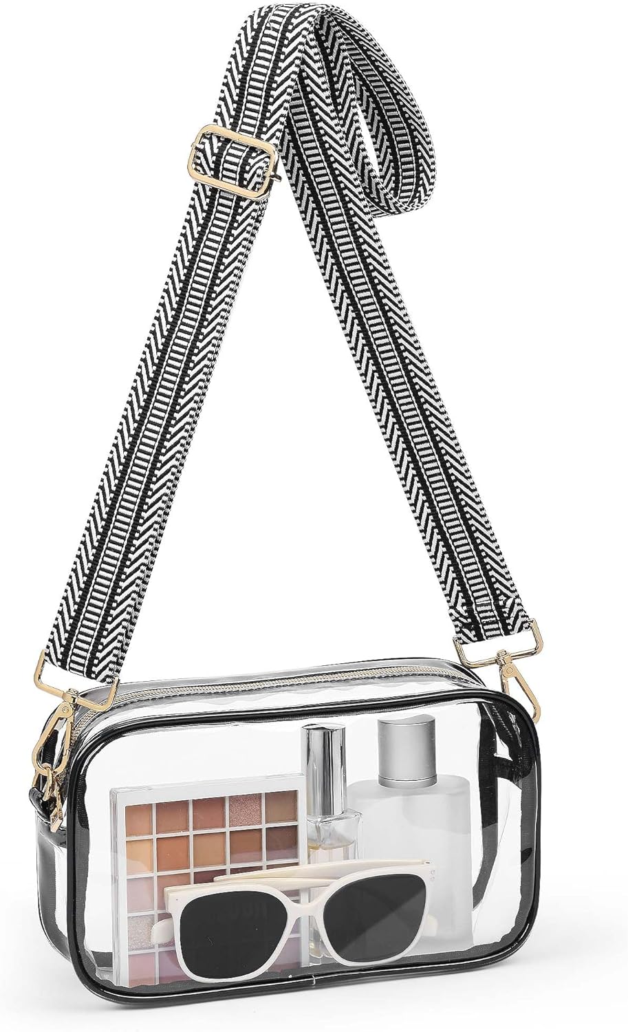 Clear Bag for Stadium Events, Clear Purses for Women with Adjustable Strap, Crossbody Bag for Sports Fans