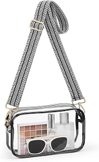 Clear Bag for Stadium Events, Clear Purses for Women with Adjustable Strap, Crossbody Bag Stadium Approved for Sports