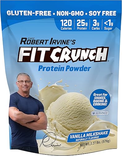 Miniatura 6 de FITCRUNCH - Proteína de suero de triple mezcla, apta para dieta cetogénica, baja en calorías, alta en proteínas, sin gluten, sin soja (18 porciones,