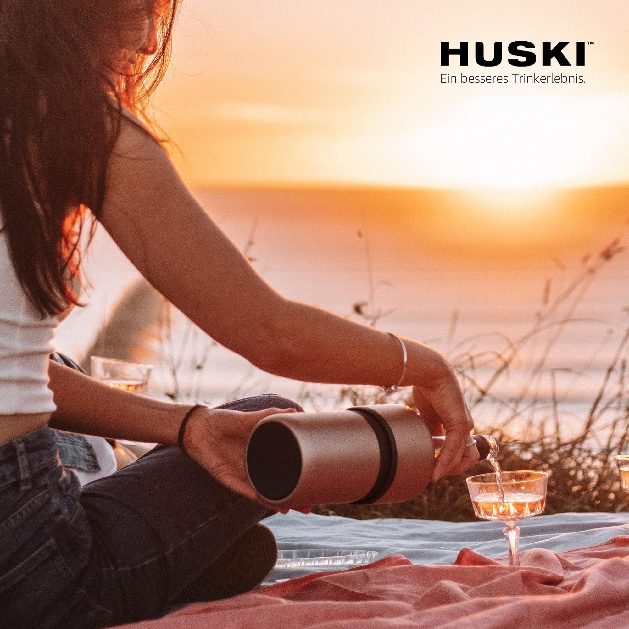 Huski Weinkühler | Preisgekröntes Design ohne Eis | Hält Wein bis zu 6 Stunden kalt | Weinaccessoire | Eiskübel der nächsten Generation | Passt für einige Champagnerflaschen (Edelstahl)