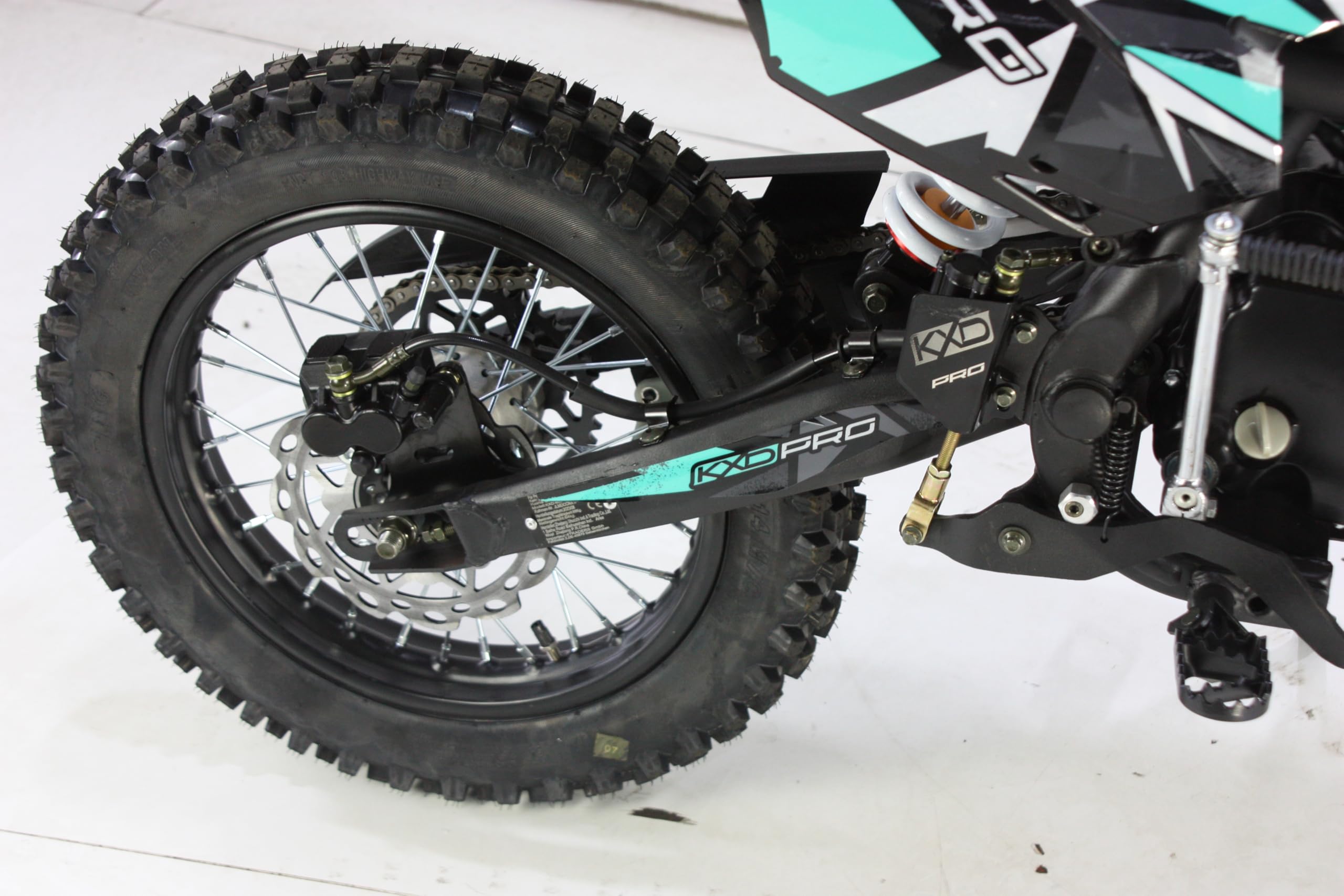 KXD 607-609-612 17/14" 125ccm /140cc Dirt Bike Dirtbike CrossBike Enduro pocket Pitbike Motocross Motorrad Vollcross enduro Scheinwerfer (Grün, KXD 609 125ccm 17/14" 4T K&E-Starter Hurrican)
