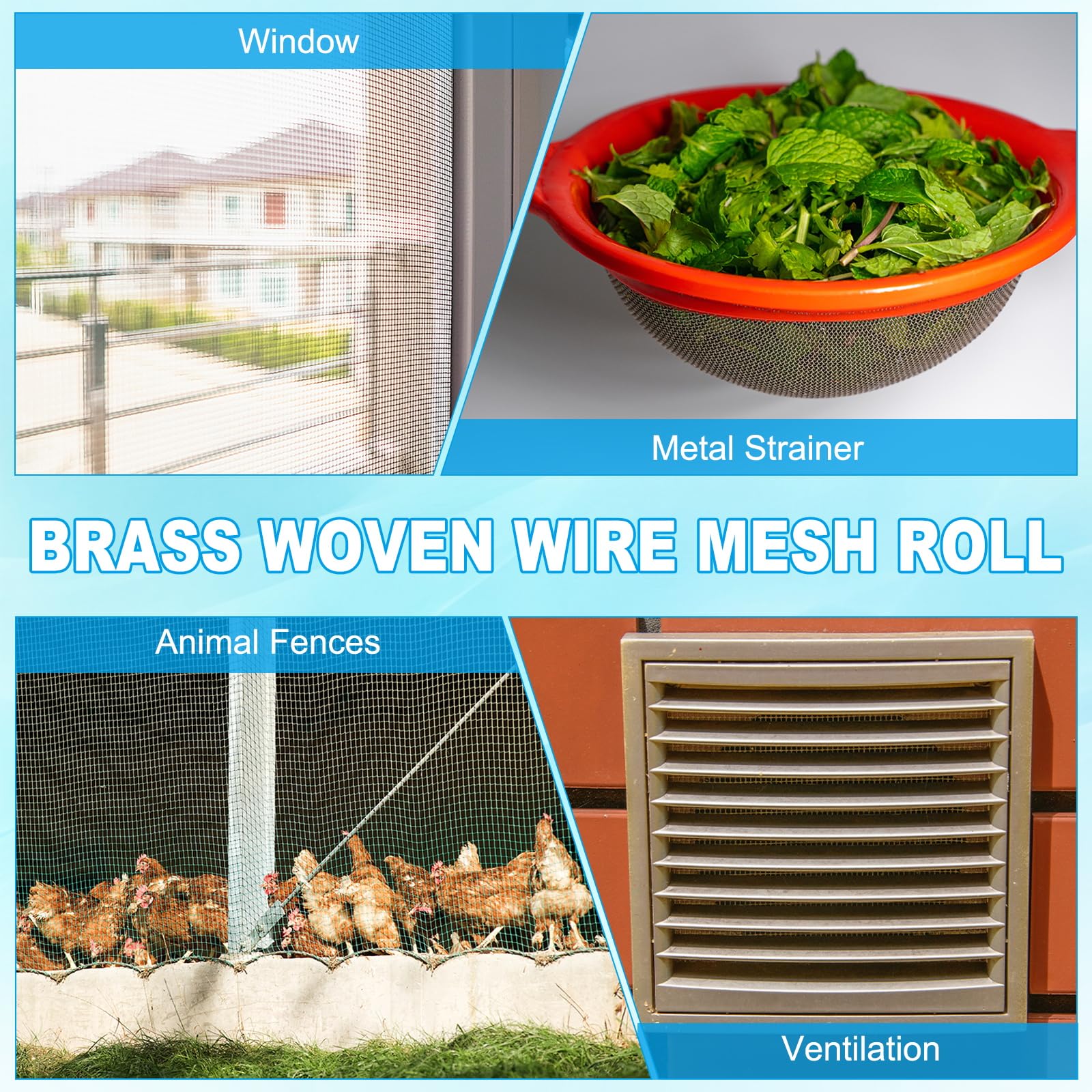 PATIKIL 39,4x11,9" Messinggewebter Drahtgeflechterollen, 1 Rolle 120 Mesh Filter Grobes Dichtes Gaze-Metallgitter für Filtergitter Fenstersicherheitslüftungsabdeckung, Lila