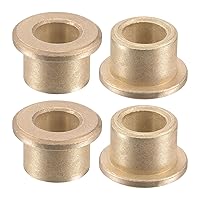 Vista 14 de uxcell Flange Sleeve Bearings 4mm Bore 8mm OD 4mm Length 12mm Flange Dia 2mm Flange Thickness Sintered Bronze Self-Lubricating Bushing 4pcs