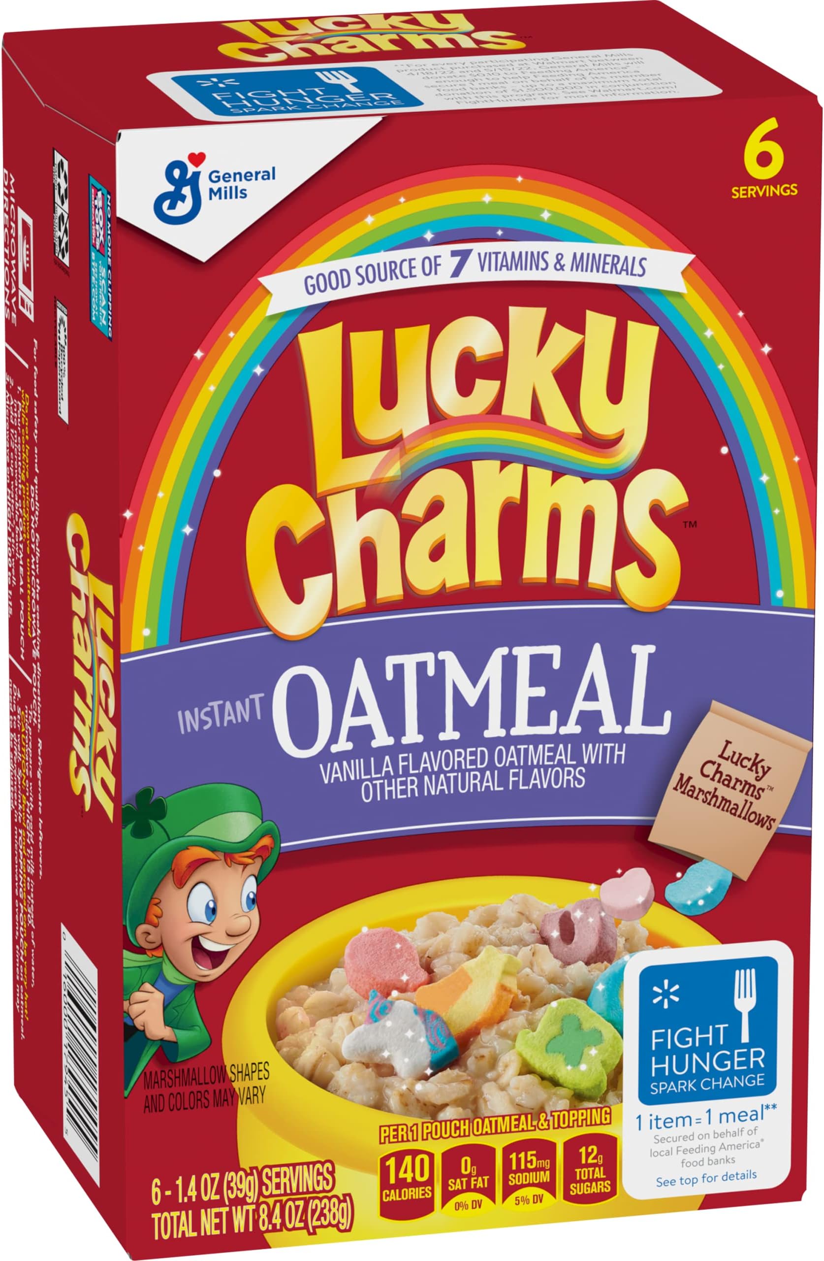 Lucky Charms Instant Oatmeal, 6 ct, 8.4 oz