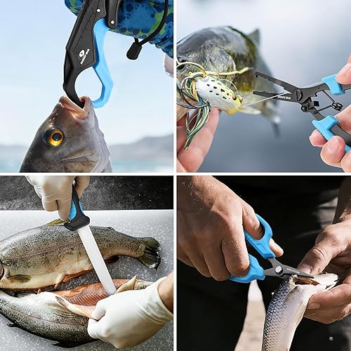 Miniatura 7 de Mossy Oak Kit de Herramientas de Pesca - Alicates de Pesca, Sujetador de Labios de Pescado, Removedor de Anzuelos de Pesca Multifuncional con Funda