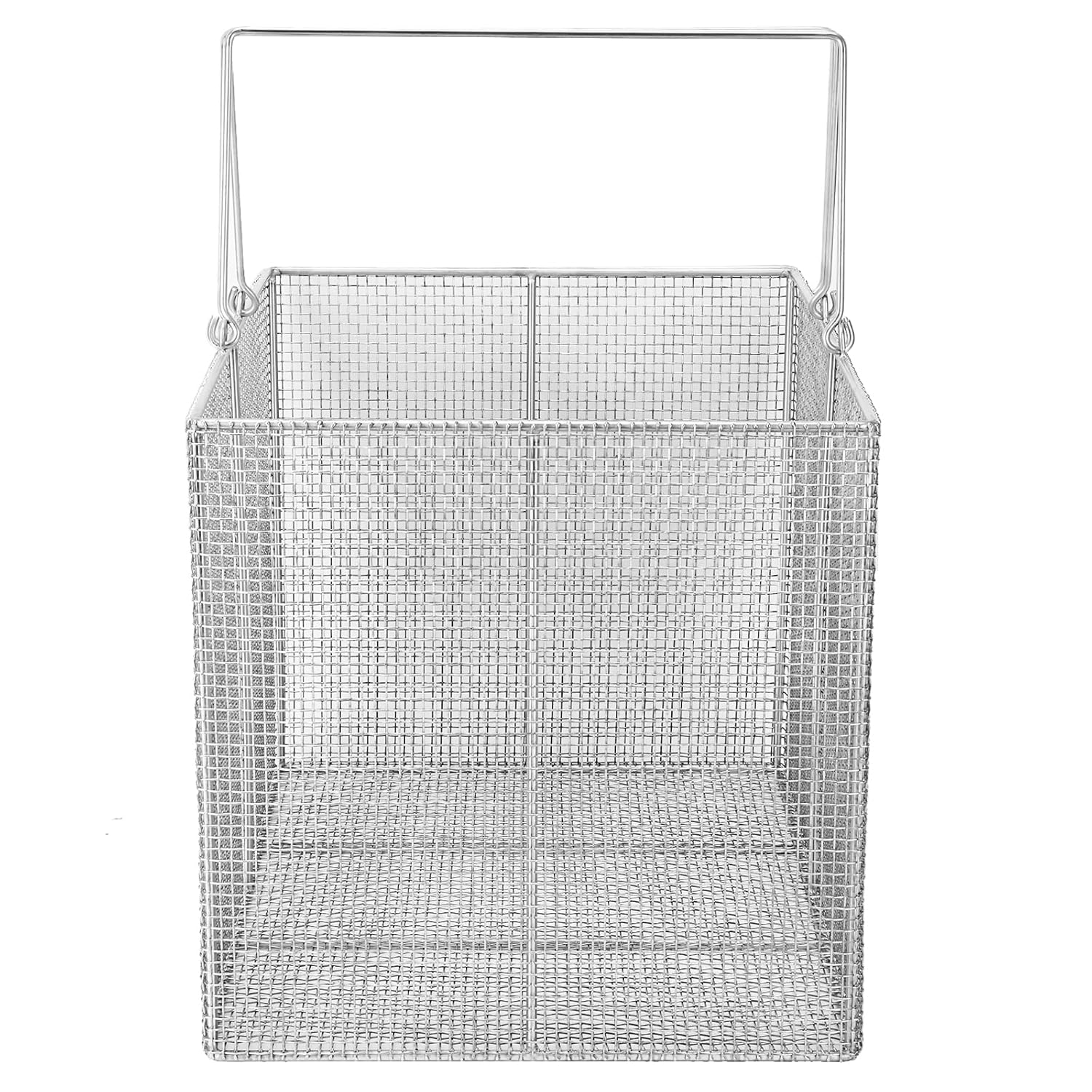 stonylab 304 Stainless Steel Ultrasonic Cleaning Basket, Dual-Handle Square Design, for Laboratory Use, 40x30x30 cm (LxWxH)