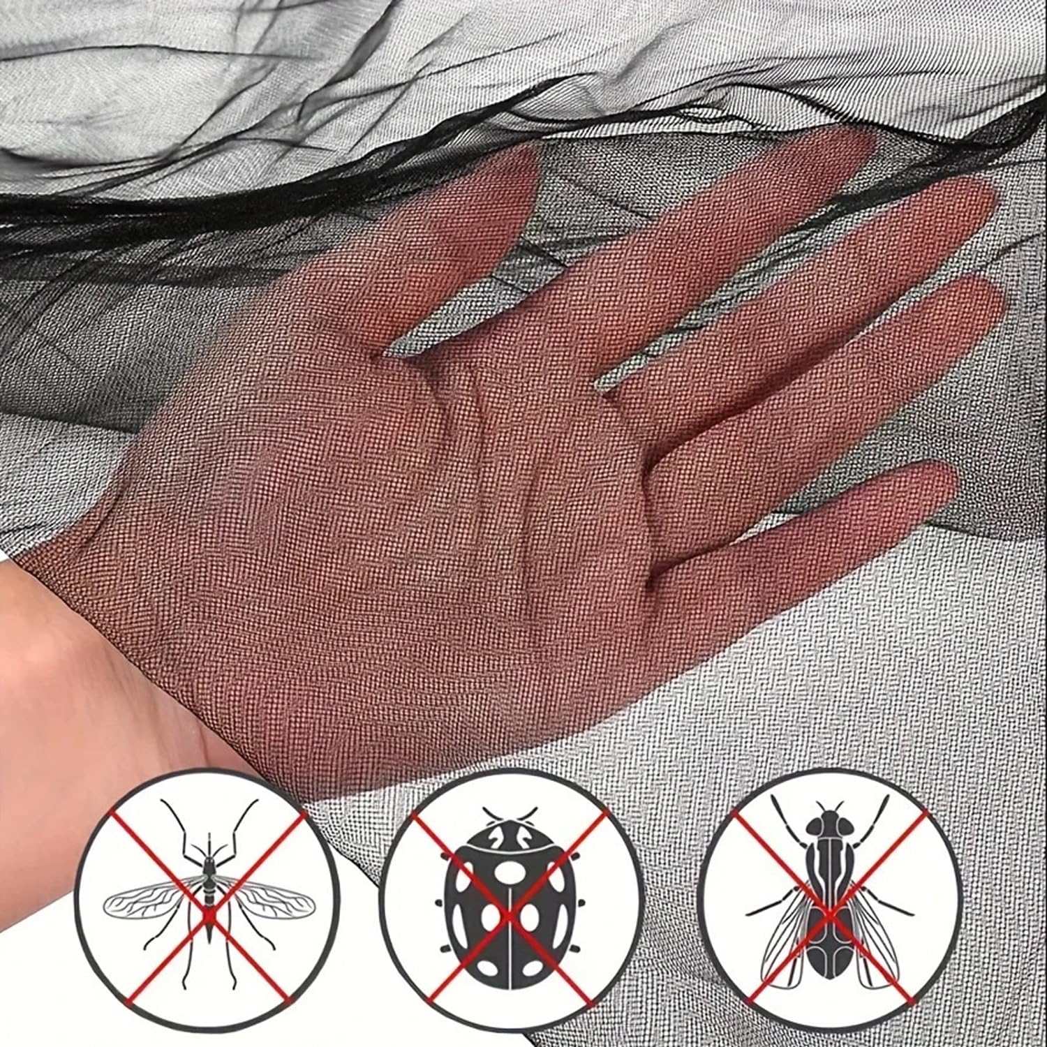 Filet anti-moustiques de qualité supérieure en maille fine pour vétérinaires et plantes - Tonnelle d'extérieur - 3 x 4 m - Noir - Protège les insectes et les mouches