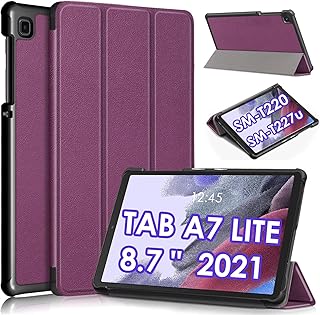 DETUOSI Slim Case for Samsung Galaxy Tab A7 Lite 8.7" 2021 (SM-T220/T227u/T225), Ultra Thin Folio Tri-fold Flip PU Leather Book Cover Multi-Angle Stand + Protective Hard Back Shell + Magnetic Closure