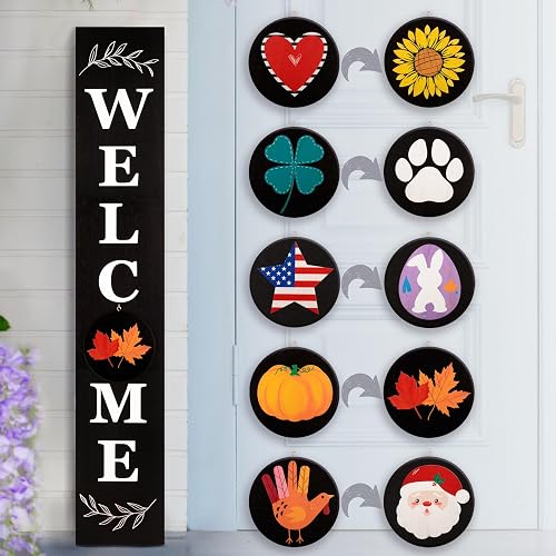 Perfnique Welcome sign for front porch standing, 47 x 7.9