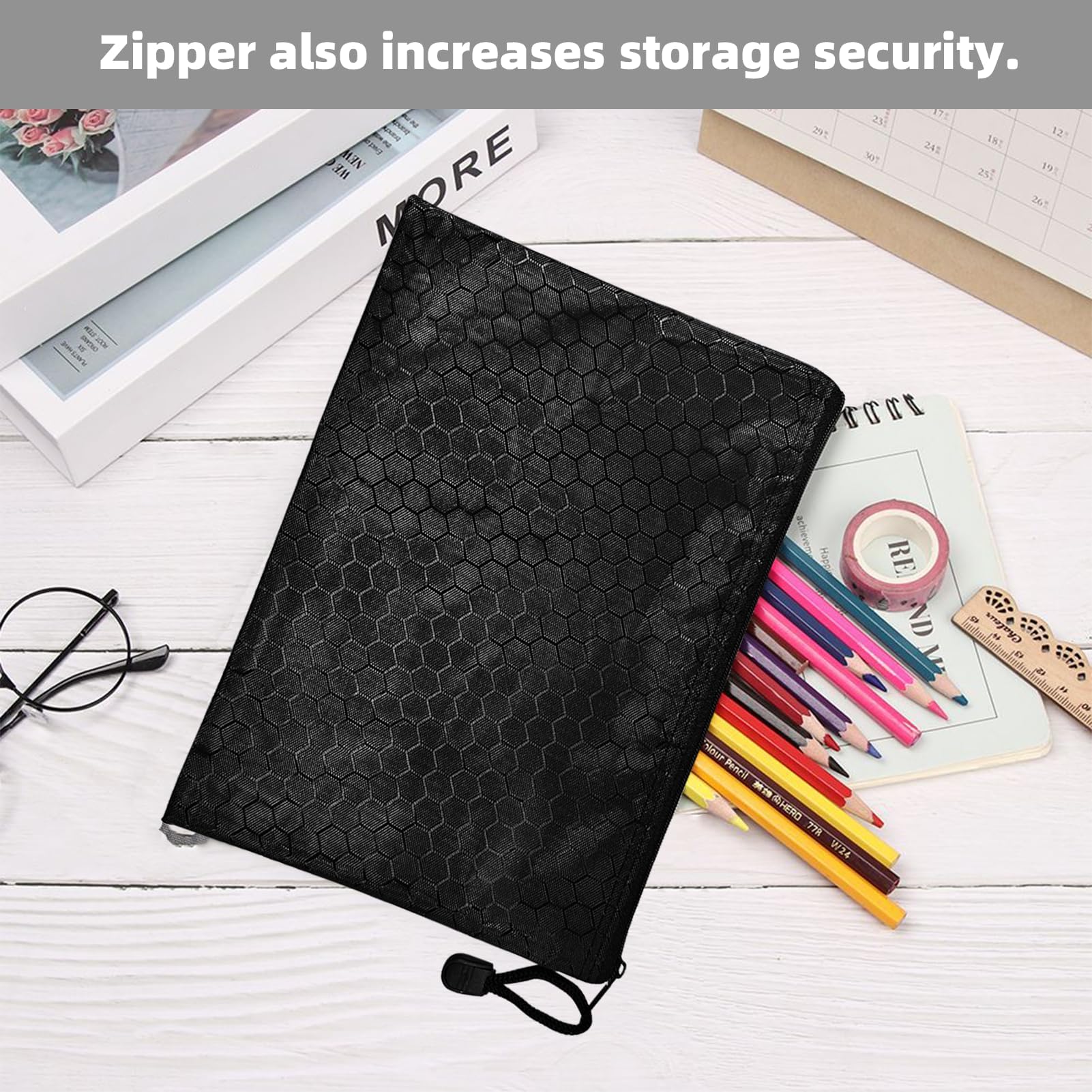 6 Pcs Deposit Pouches A5, 24 X 18 Cm Banknote Pouches, Pochette Billet