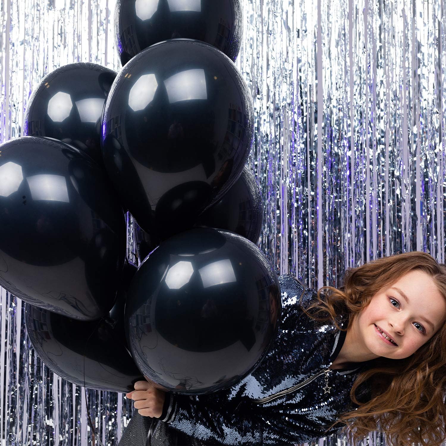 Black Balloons 100-Piece Pack – Black Balloon Bulk Set for Party Decorations – Thick Black Latex Balloons – Ideal for Gender Reveal Party, Birthday, Anniversary, Baby Shower – 12-inch Balloons