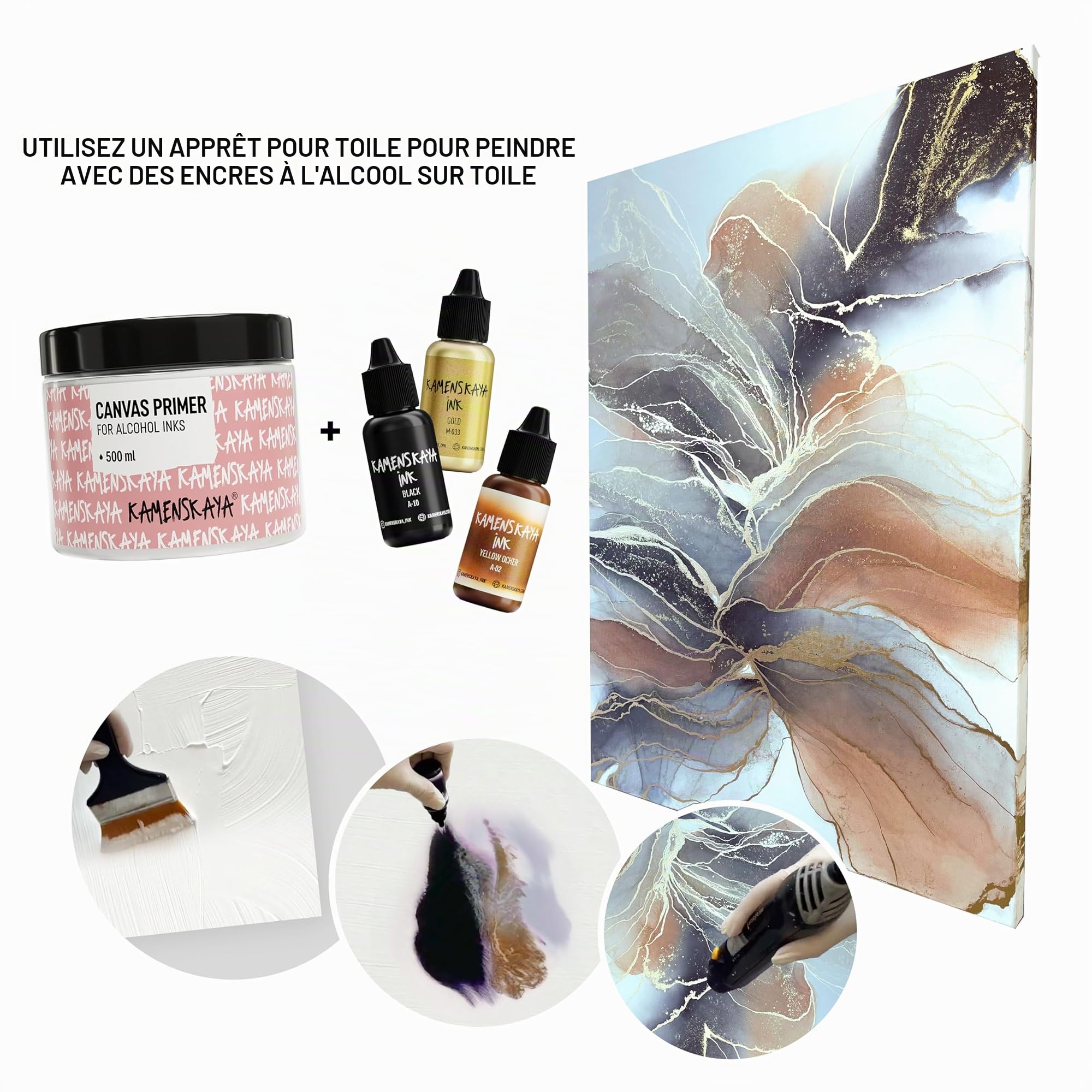 KAMENSKAYA Lot de 50 mini encres à l'alcool de 5 ml chacune