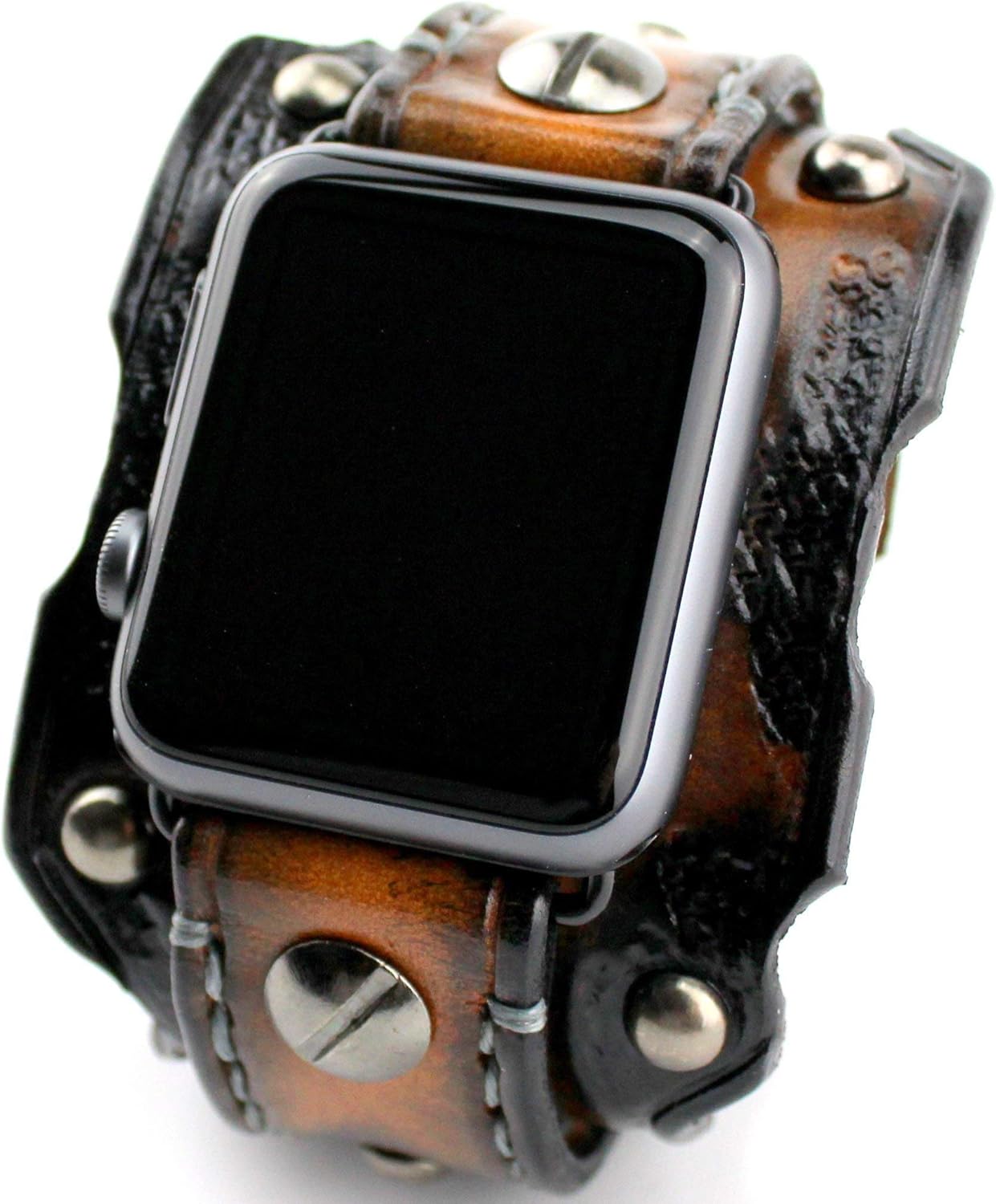 Leather Apple Watch Cuff, Custom Apple Watch Band, Apple Watch Band 42mm, 45mm, 44mm, 38mm 40mm, ULTRA Apple watch band, Series 1-10, Apple Band