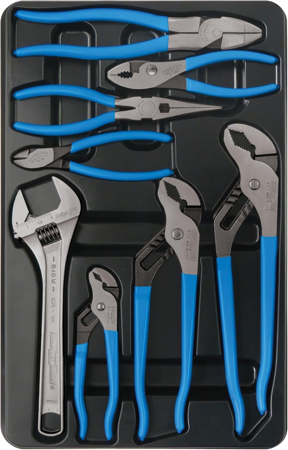 Plier and Wrench Set, Dipped, 8 Pcs.