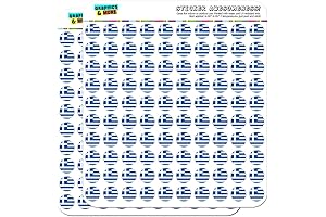 Greece 0.5" Opaque National Country Flag Stickers