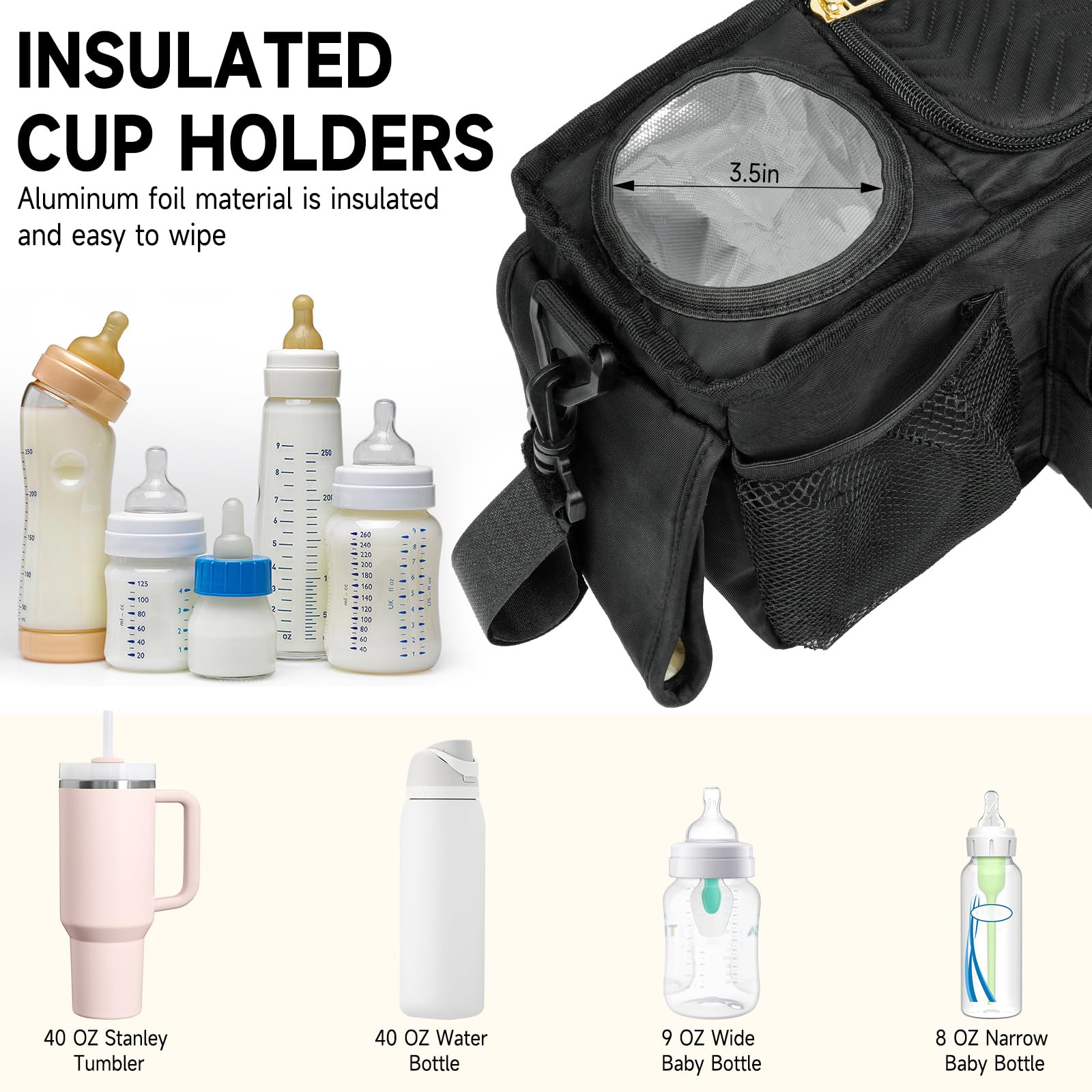 Double Stroller Organizer - Compatible With Bob Duallie & Baby Jogger