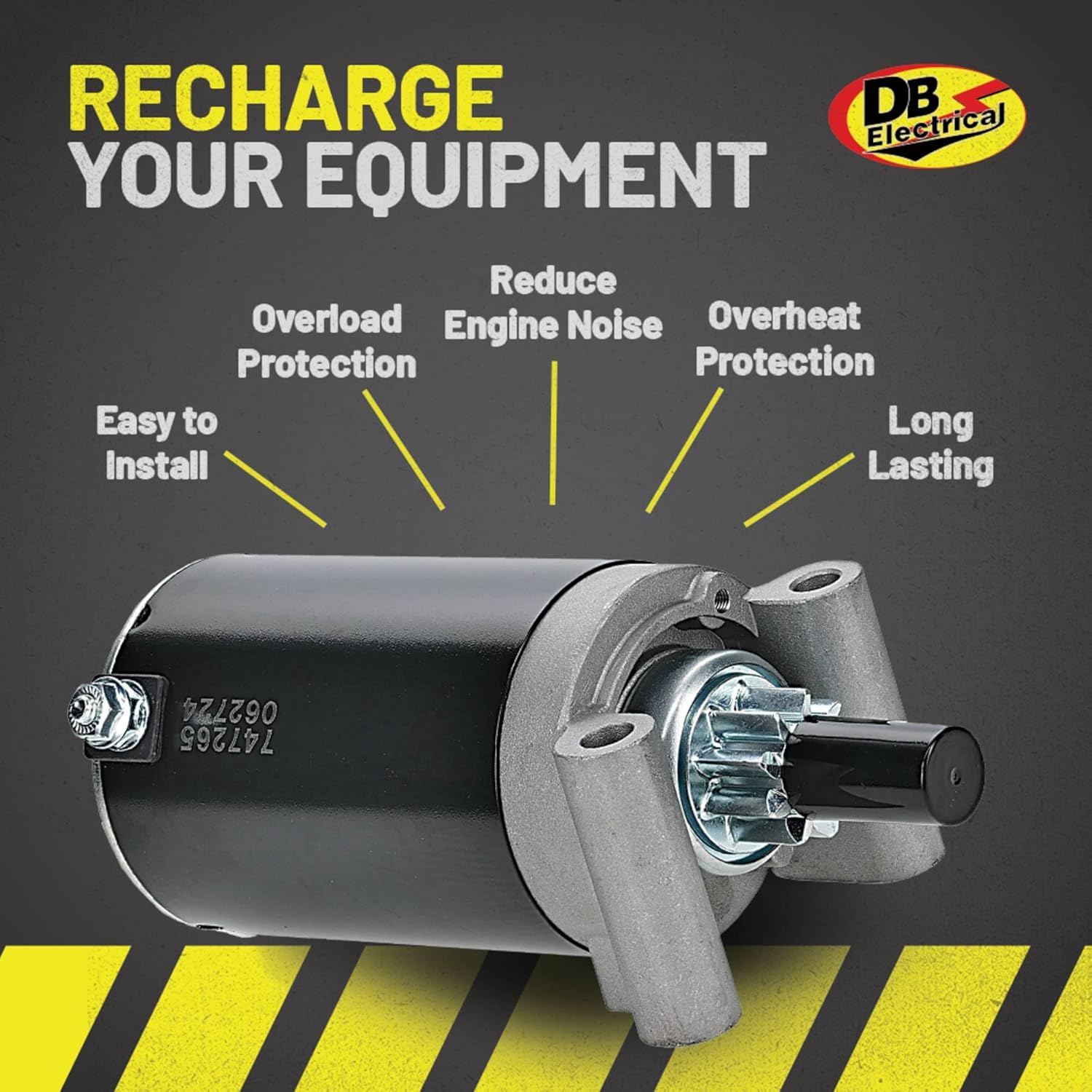 DB Electrical 410-21111 Starter Compatible with/Replacement for Kohler ZT Series, KT Series, Courage Twin SV840, SV830, SV820, SV810, SV740, SV735, SV730, SV720, SV715, SV710 32-098-08, 32-098-08S