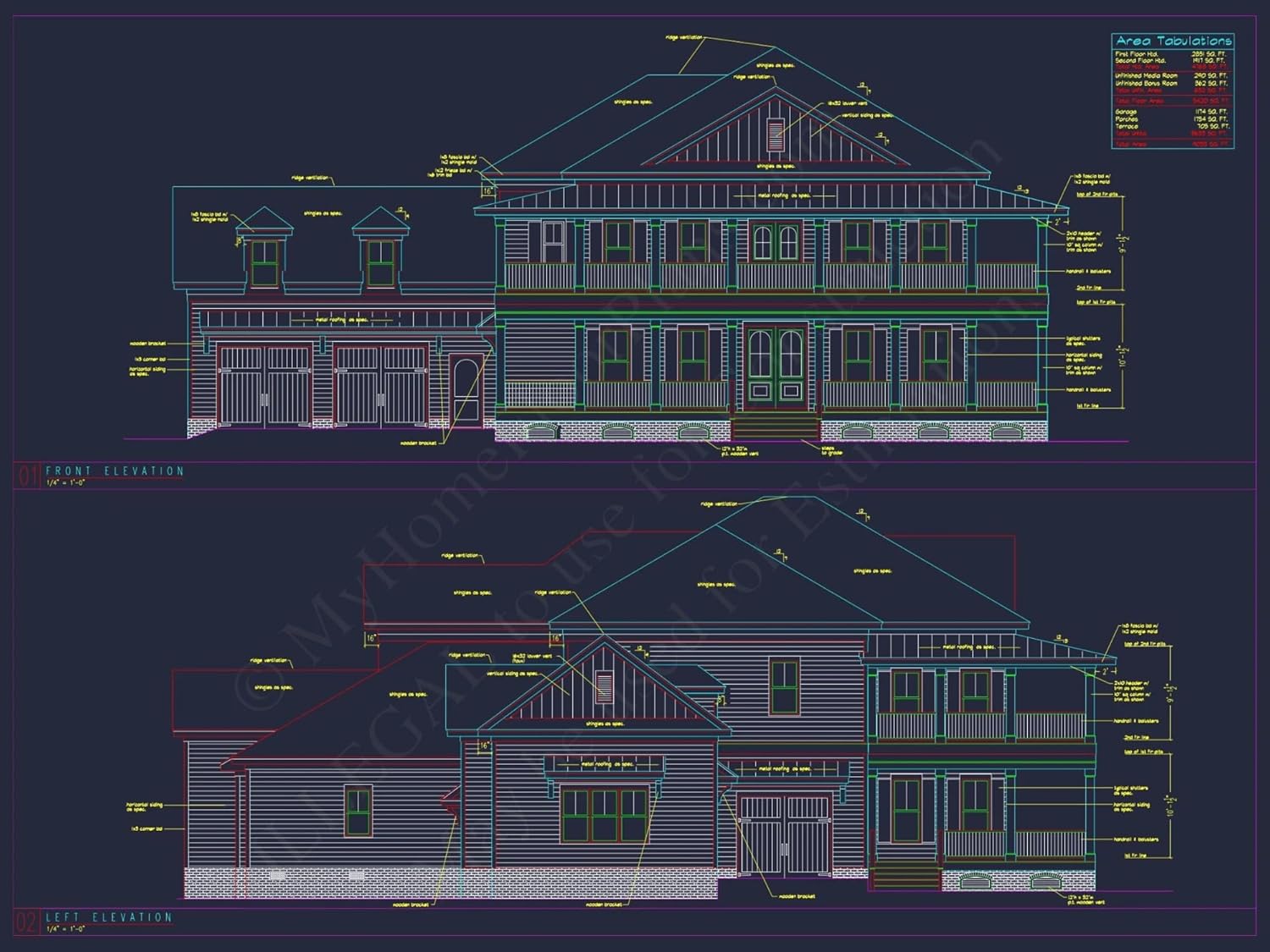 16-1831 HOUSE PLAN - Elegant House Plan with Floor Plans and Blueprint Designs