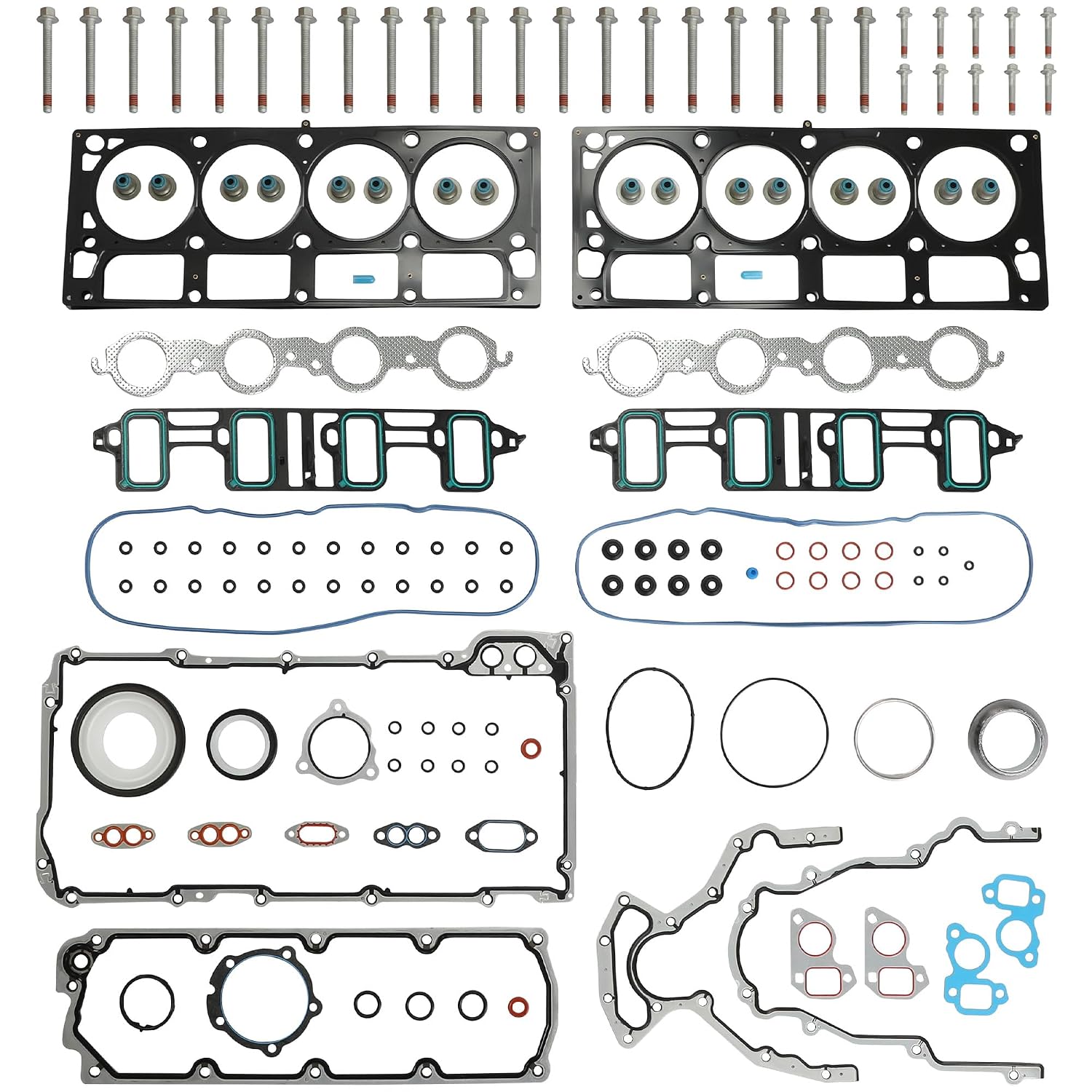 MLS Head Gasket Set with Bolt Replace OE#ES72220 ES72390 HS26192PT-5 | Fit For Chevy Express Silverado Suburban Tahoe GMC Savana Sierra Yukon XL Escalade Cadillac Hummer H2,2007-2011 6.0L 6.2L V8