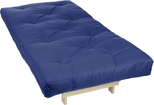 Miniatura 66 de Poly Solid - Colchón de futón completo, 8 pulgadas, color azul polvoriento Negro -,Azul,rosado (Blush Pink),Borgoña,Burnt orange,2-Burnt