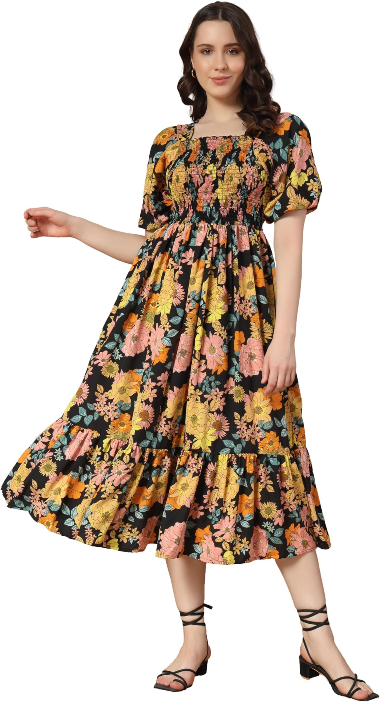 Women's Crepe Midi Dress