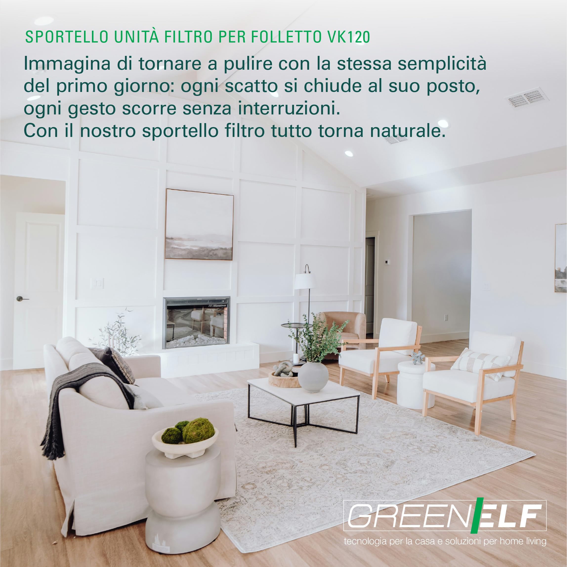 Ricambio Unità Filtro per Folletto VK 120, Sacco Folletto VK120 in Tessuto per Vecchio Modello | 100% Compatibile, Completo con Ghiera, Resistente e Facile da Montare