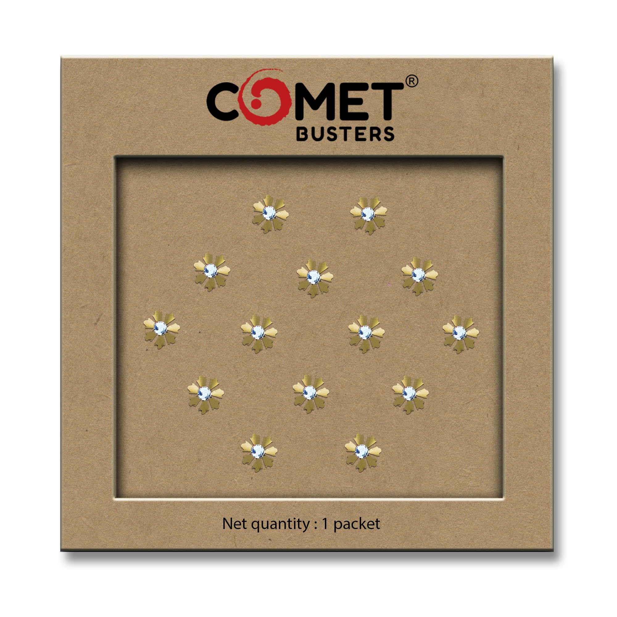 Comet Busters Floral Designer Bindis For Women & Girls Metallic Fisnish (7mm) (BIN2382-BIN2390) (Gold01)-picture-15