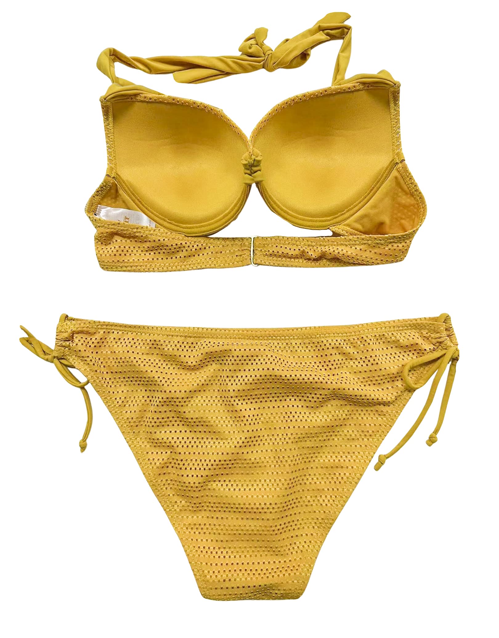 ROCK-IT Apparel Bikini Damen Set | Premium Push-up Bikini Zweiteiler mit Bügel | Verstellbares Neckholder Top & Hose zum Binden | Schnelltrocknende Bademode für Frauen & Teenager [Größe S-XXL]