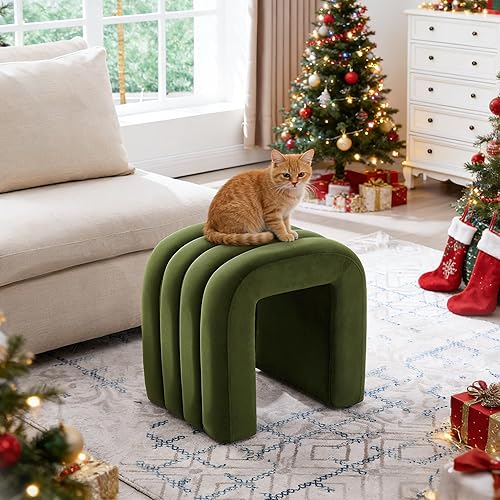 Miniatura 7 de Taburete otomano multifuncional, reposapiés para sofá, taburete de tocador moderno para sala de maquillaje, sala de estar y entrada, taburete