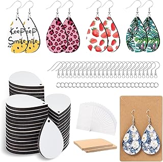 Sublimation Earring Blanks,50 Pcs Sublimation Blanks Bulk,MDF Wood Sublimation Earrings Blank with Protective Film,Sublimation Blanks Products for DIY Earring Jewelry Making