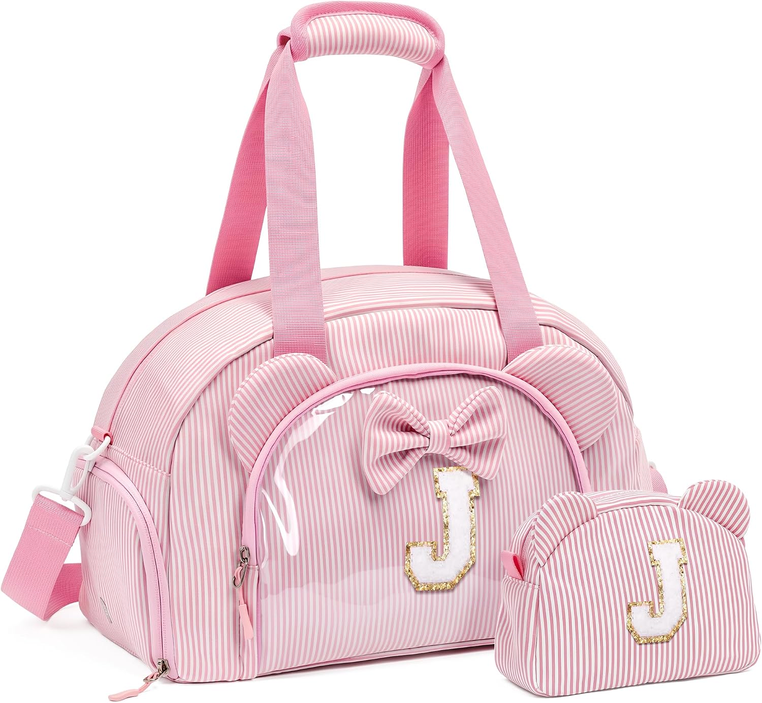 Elilier Kids Duffle Bag, Birthday Gifts for 5-8 Year Old Girl, Letter J