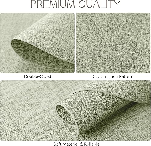 Miniatura 5 de Romanstile Juego de 4 manteles individuales redondos, reversibles de piel sintética, 100% impermeables, a prueba de aceite, antideslizantes,