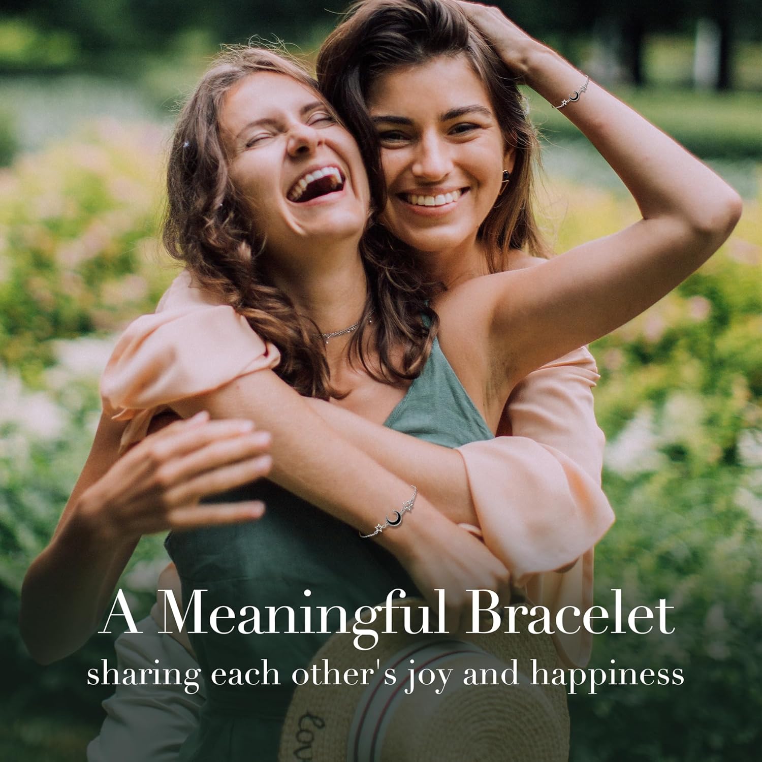 Dainty Adjustable Gold/Silver Plated Moon And Star Link Chain Bracelets for Women (SILVER) - Image 6