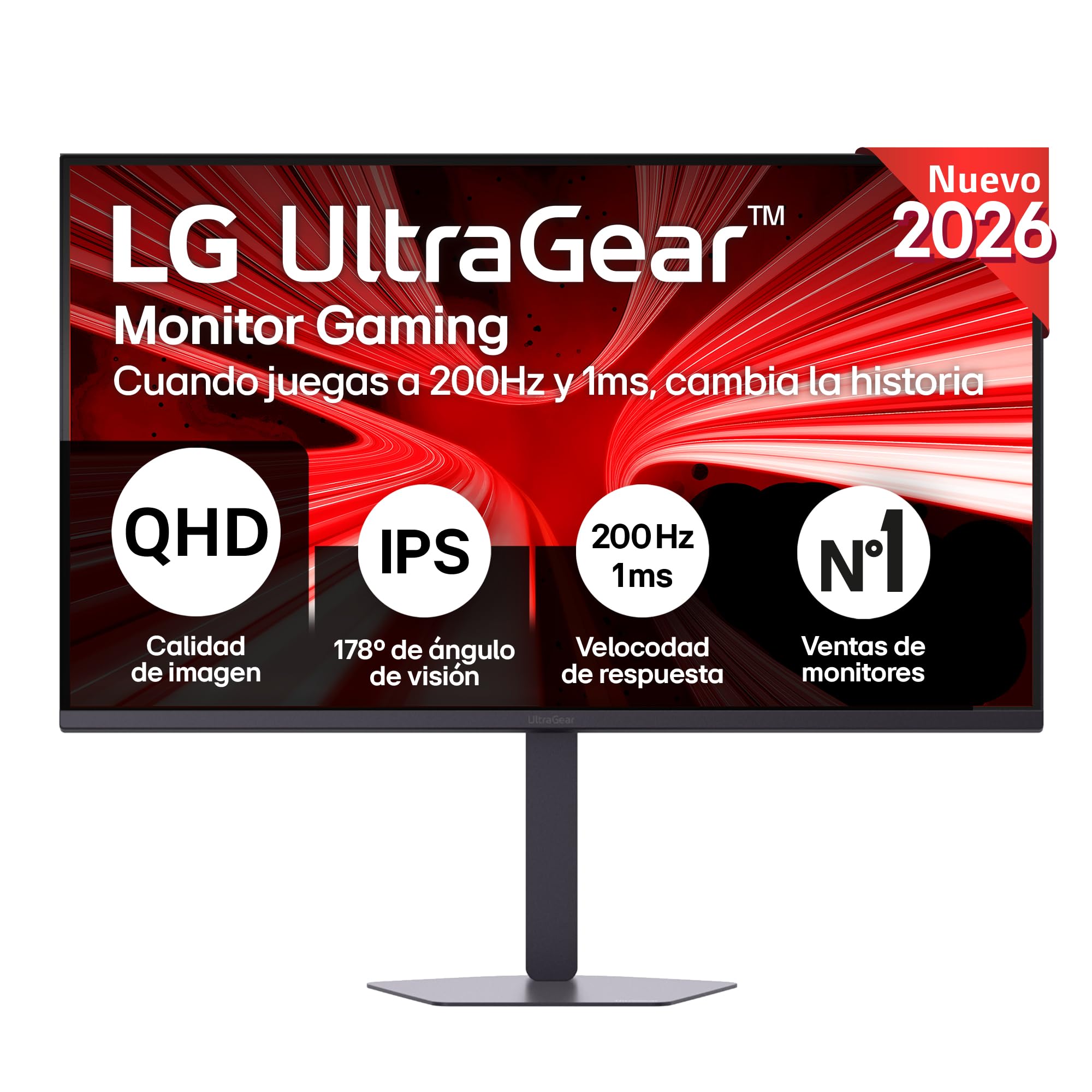 LG Monitor Gaming Ultragear 32G620B-B - 32'', IPS, Morado | QHD (2560 x 1440), 200 Hz, 1ms, NVIDIA G-Sync, FreeSync Premium, Panel IPS, 1ms (GtG), HDR10, ajuste altura