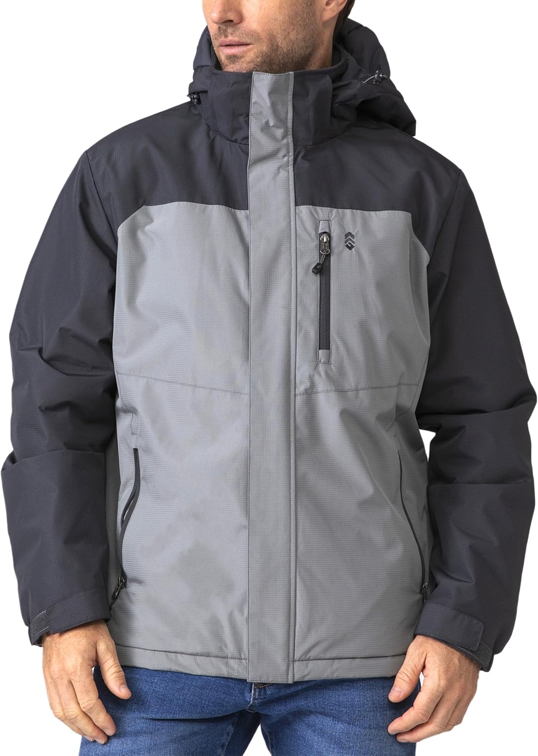 Free Country Men's Winter Ski Jacket Water and Wind Resistant Coat Warm Insulated Hooded for Men