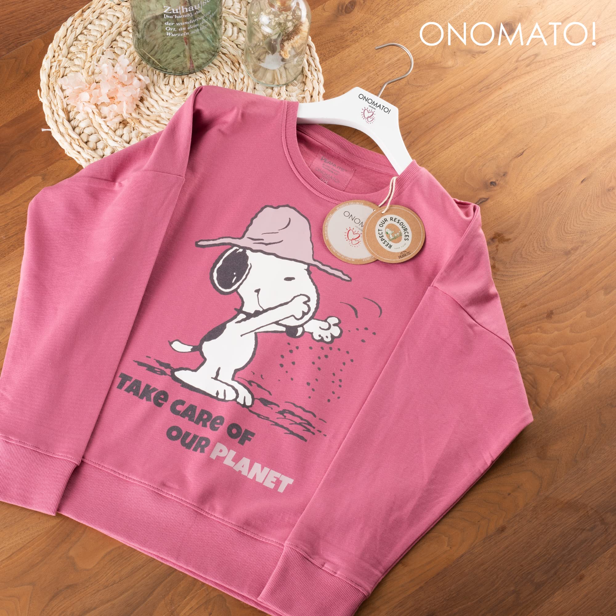 ONOMATO! Peanuts Snoopy Sweat-shirt pour femme Cradle to Cradle