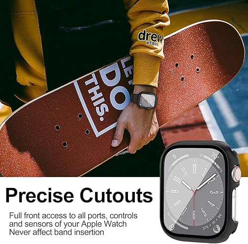 Miniatura 7 de Miimall Funda compatible con Apple Watch Series 9 de 1.614 pulgadas con protector de pantalla antiarañazos, a prueba de golpes, policarbonato duro y
