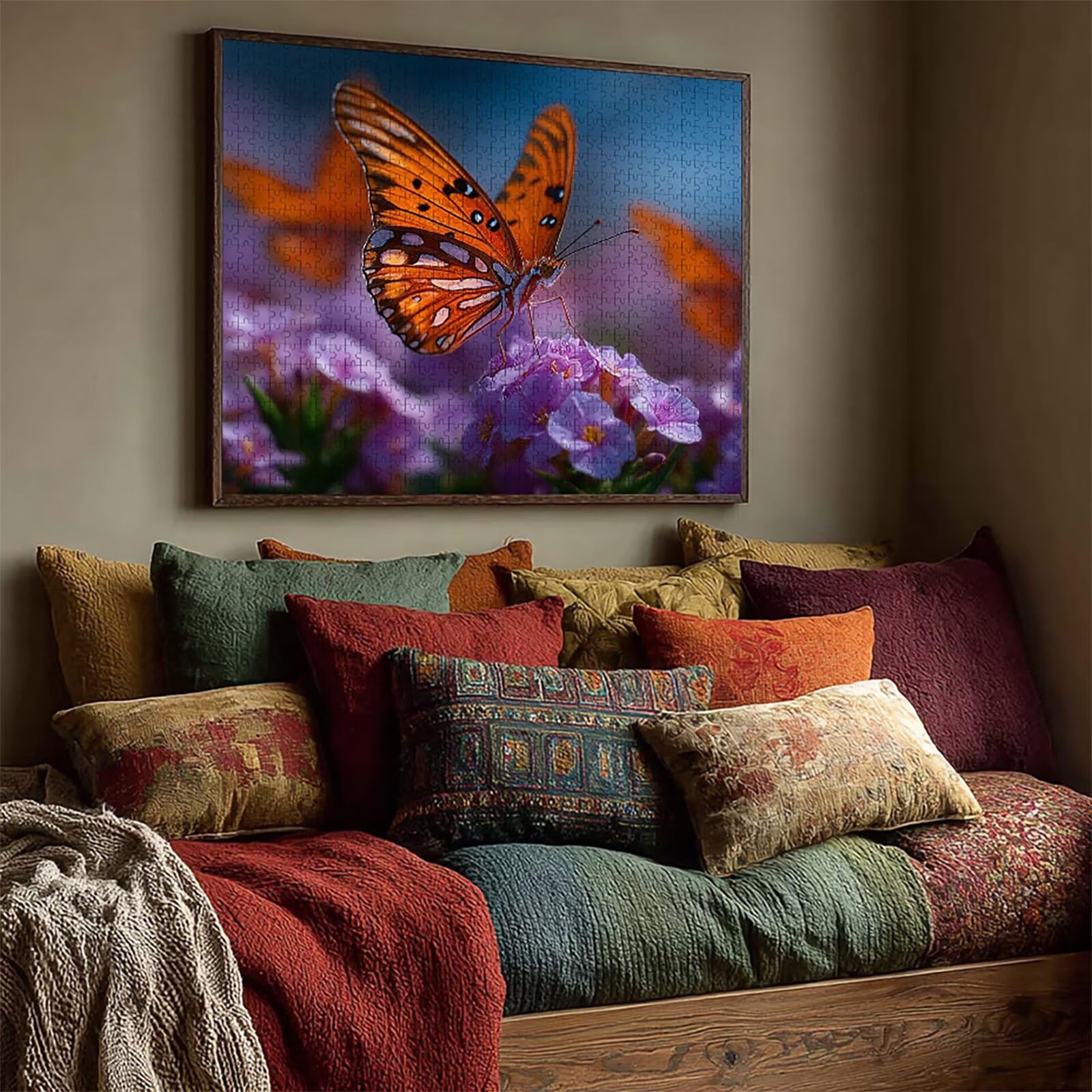 Puzzle Sztuka z pudełkiem kwiat, motyl puzzle drewniane 5000 sztuk dorośli 156 x 105 cm, zajęcia rozrywkowe o wysokim stopniu trudności, klasyczna gra DIY, układanka dla całej rodziny, prezent, 1-7032