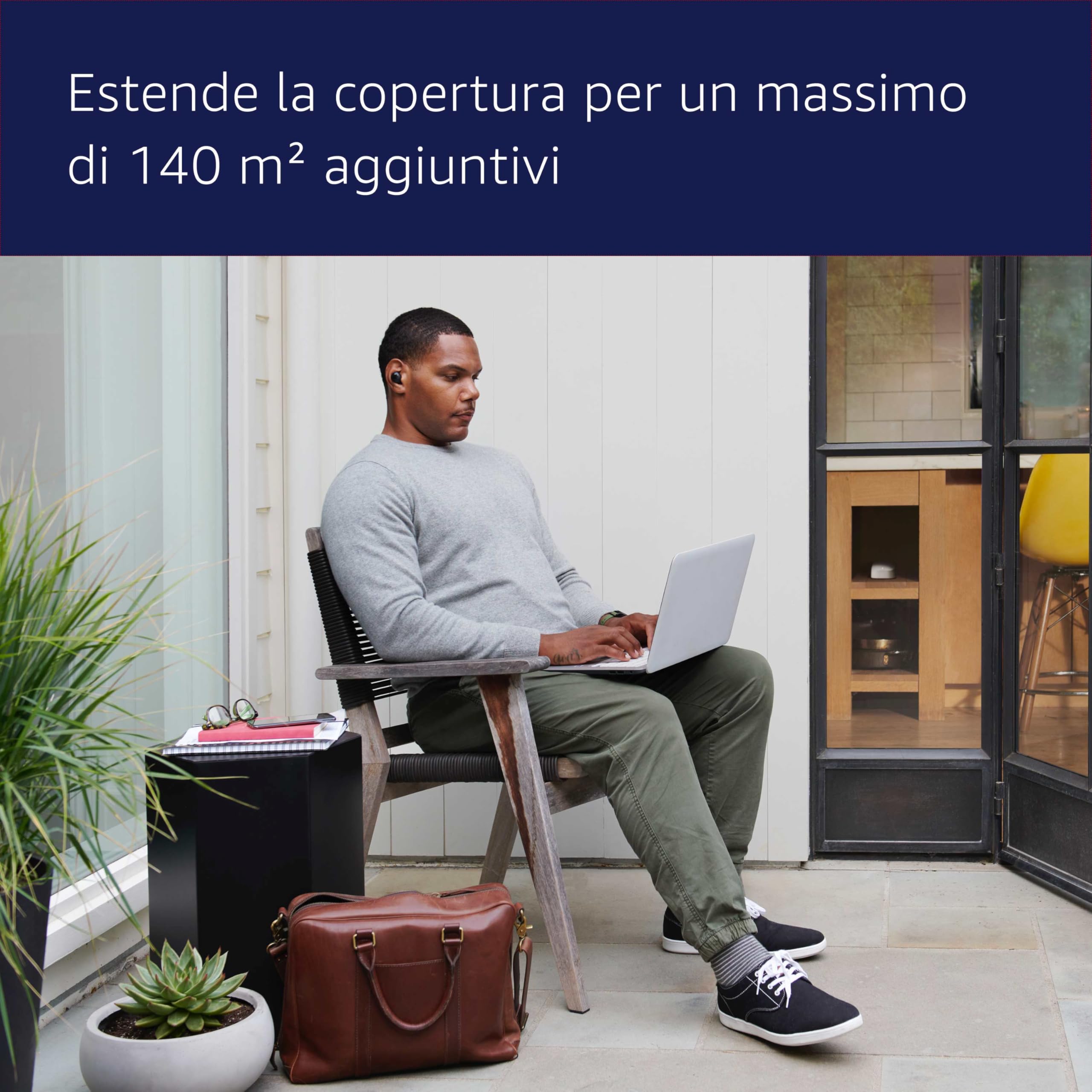 Router wi-fi mesh Amazon eero 6 | Fino a 140 m² | Connessione di oltre 75 dispositivi | Estende la rete eero esistente | Confezione da 1 | Modello 2021