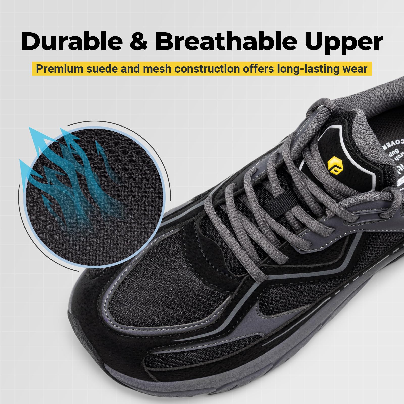 FitVille Extra Weite Walkingschuhe Herren Atmungsaktive Sportschuhe 2E/4E