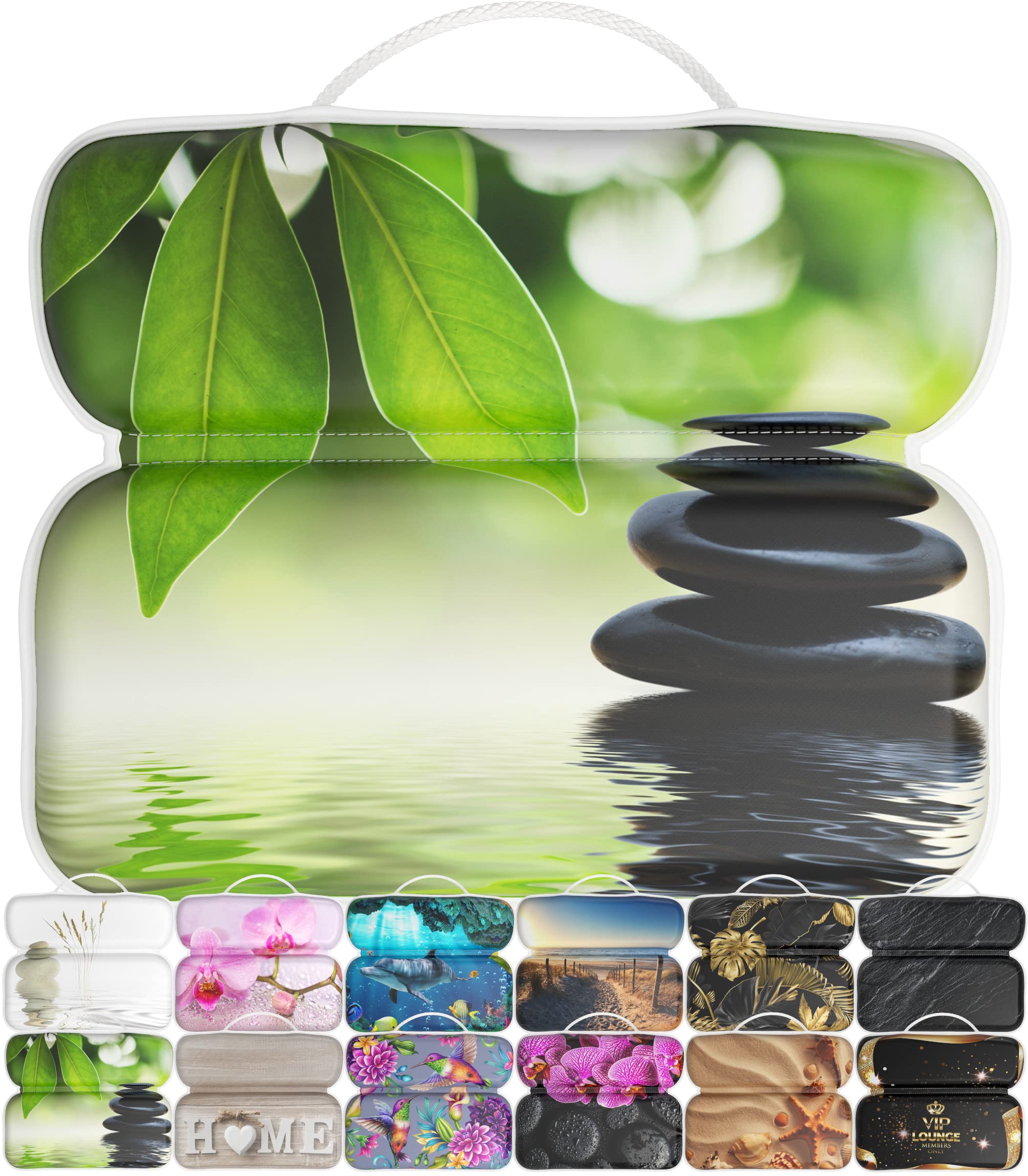 Sanilo Bath Pillow, Many Comfortable Bath Cushions with Motifs, Neck Cushions with Strong Suction Cups, Washable (Harmony)