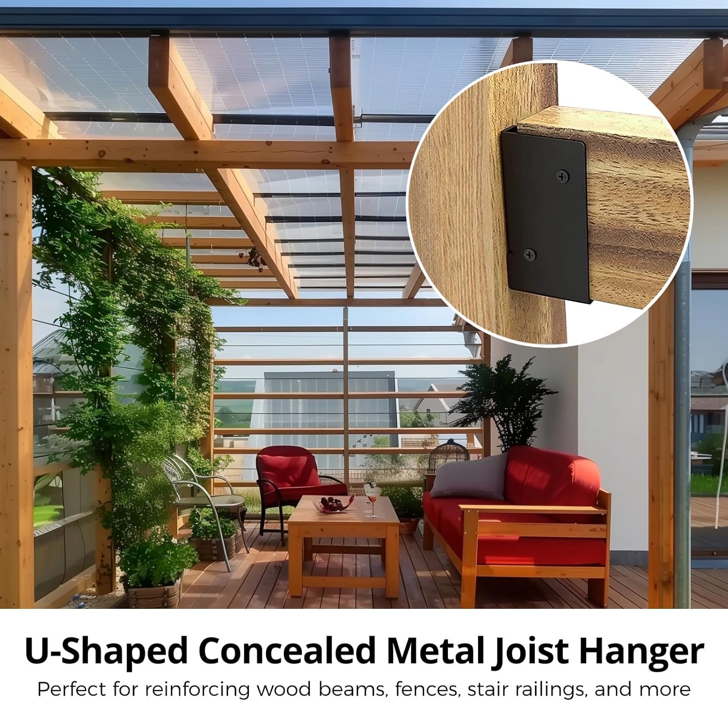 24 Pcs Concealed Joist Hangers 2x4 (Actual 1.5"x3.5") Heavy-Duty Deck Railing Post Brackets with Screws Stair Railing Connectors for Wood Beams, Fences, Swing, Handrail