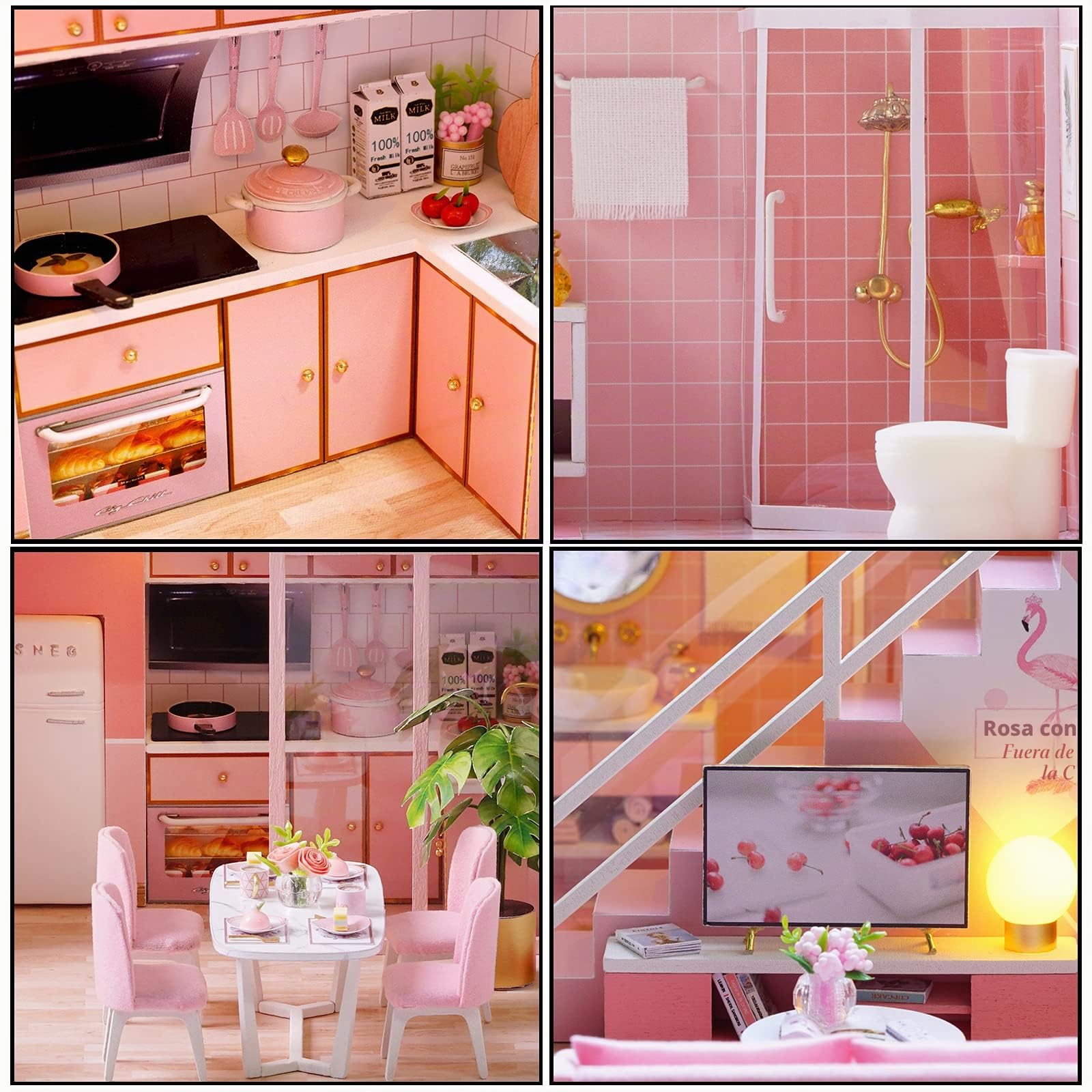 Cuteroom lemogo Wooden Dollhouse - Muebles DIY Assembling House Miniature Crafts Toys - Handmade Minimalist Apartment - for Children and Teens