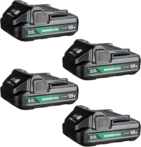 4-Pack 18 Volt 2.0Ah Lithium Ion Batteries with Fuel Gauge, 382310M