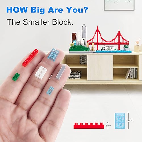 Miniatura 4 de YUJNS Architecture Skyline Collection - Juego de microbloques de San Francisco Golden Gate Bridge Building Modle Kit, regalo de juguete para niños,